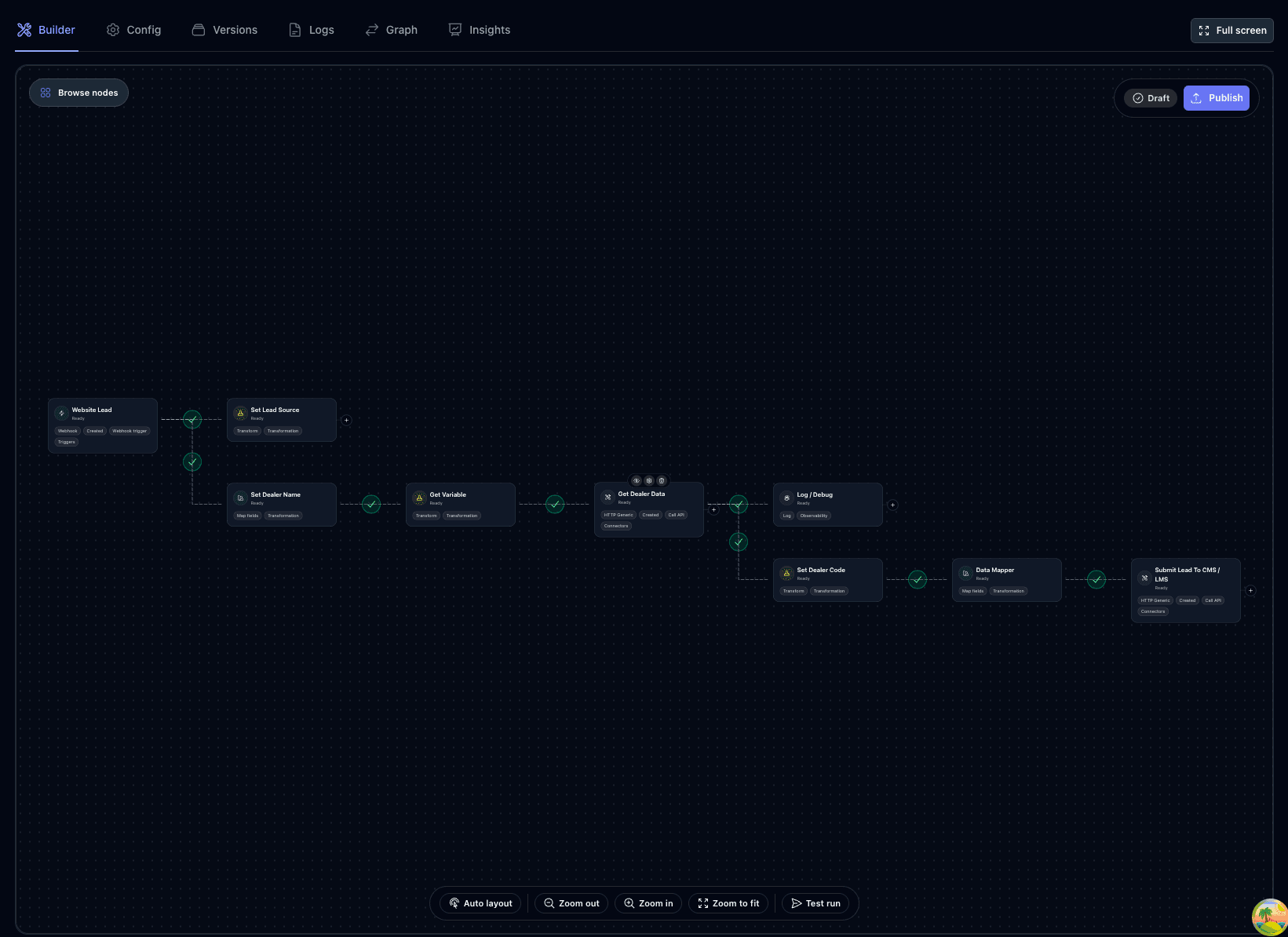 Dynomo workflow builder